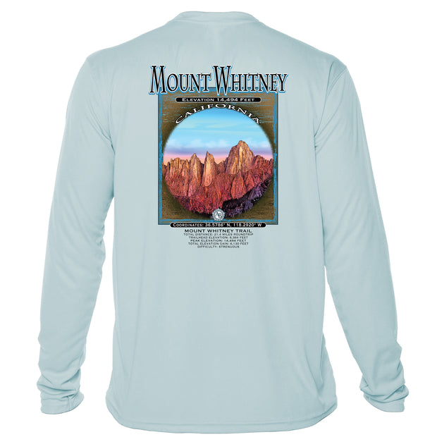 Retro Interpretive Mount Whitney Microfiber Long Sleeve T-Shirt